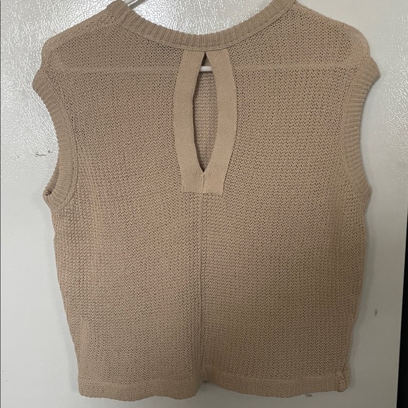 Massimo Dutti Small 100% Cotton Beige Knit Top - Picture 6 of 8